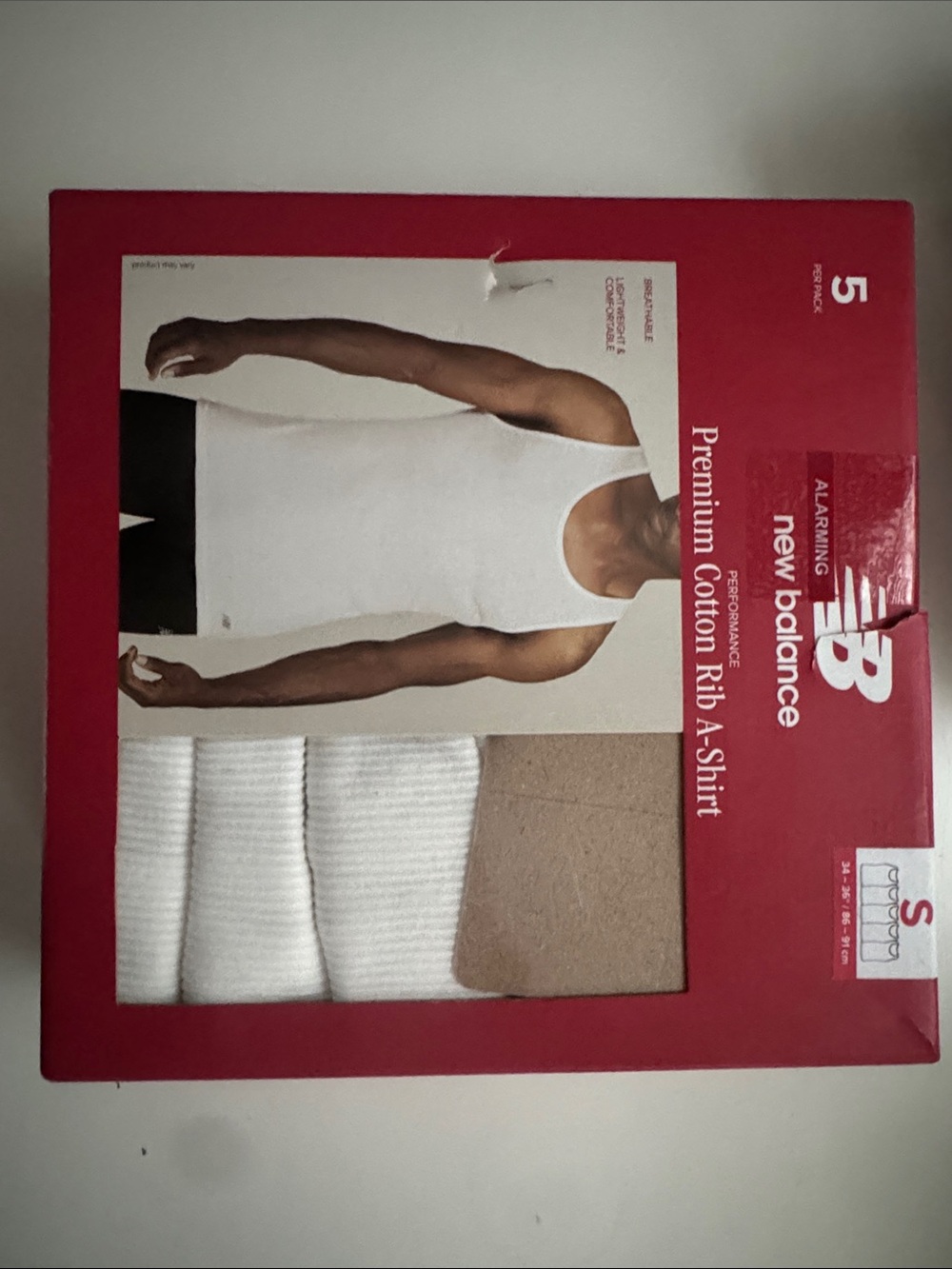 New Balance White Ribbed Cotton Tank Top 5-Pack